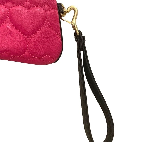 Betsey Johnson Pink and Black Heart Clutch - Picture 4 of 5